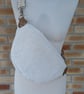 Sherpa fleece bum bag crossbody bag cream faux sheepskin fleece sling bag - Image 3