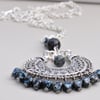 SALE Midnight Crush Chandelier Pendant Necklace with Czech Glass Beads 