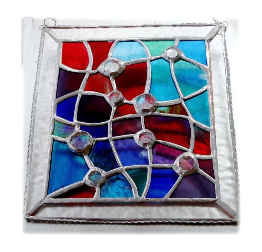 Treasure Chest Stained Glass Suncatcher Handmade 001 Abstract