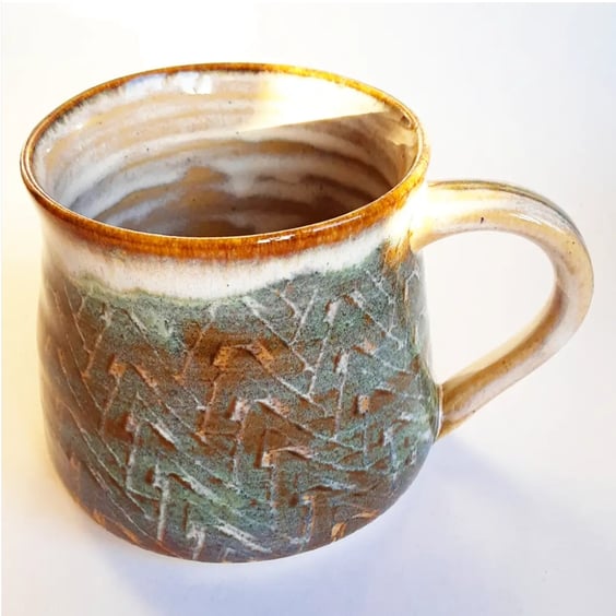 Mug Brown Glazed  - Hand Thrown Stoneware Ceramic Mug 