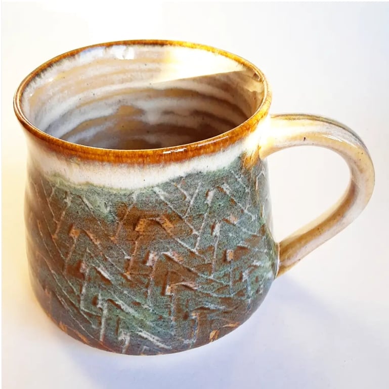 Mug Brown Glazed  - Hand Thrown Stoneware Ceramic Mug 