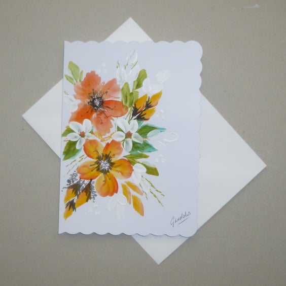 original art floral all occasion greetings card ( ref FA170 A1 )