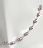 Sterling Silver Rosary Linked Pink Lavender Freshwater Cultured Pearl Necklace  - Image 8