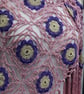 Crochet triangular shawl in sparkly gold, purple & baby pink - design LF433 - Image 5