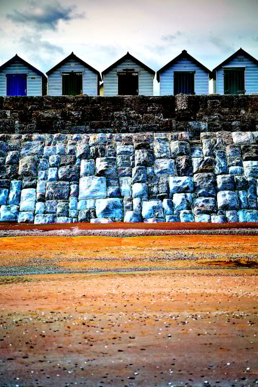 Print Beach Huts Preston Beach Torquay Devon 12x8 Picture 