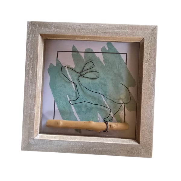 Handcrafted wire running dachshund art