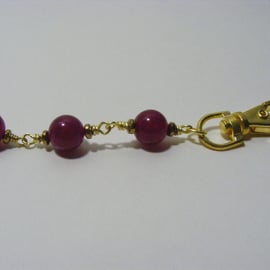 Red Jade Gemstone Bag Charm