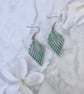 Leaf Drop Earrings - Chalk Green - Image 1