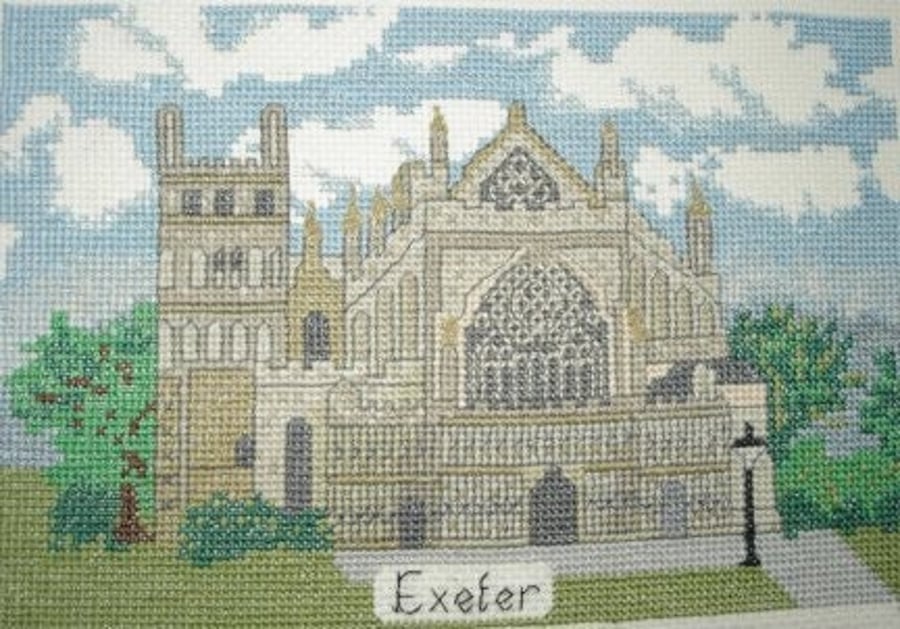 Exeter Cathedral in Devon cross stitch chart