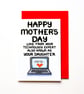 Funny Mothers Day Card, Joke Computer Mum, Mom Card From Daughter, Teenager - Image 4