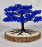 Small Wire Tree with Blue Foliage on a Wooden Base - Image 8