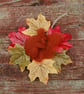 Baby Red Squirrel Displayed in Leaf Nest. Fibre Art Squirrel Needlefelt Squirrel - Image 1