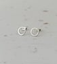 Recycled Sterling Silver Wire Circle Stud Earrings - Image 2