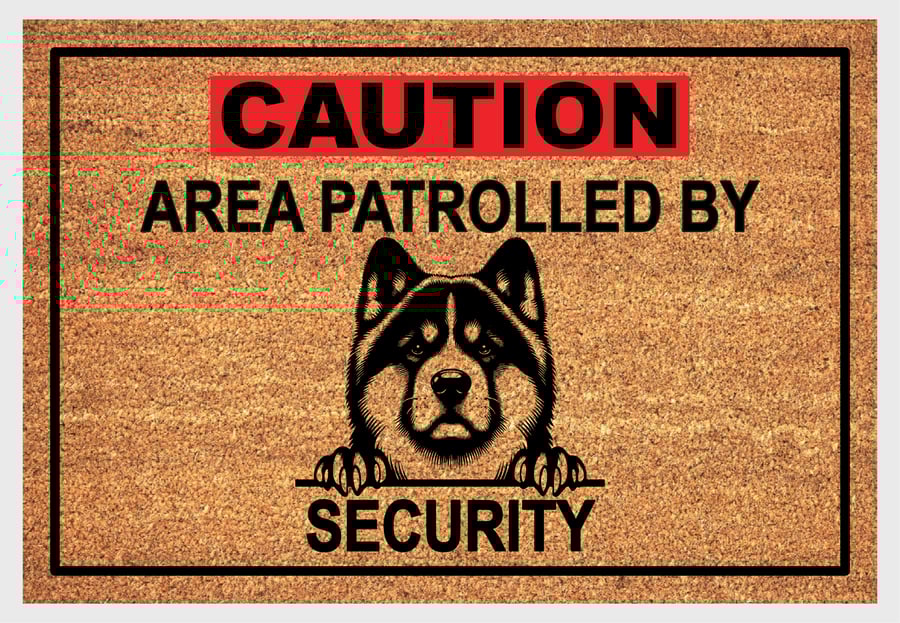 Akita Security Door Mat No.3 - Akita Welcome Mat - 3 Sizes