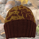 Acorns and Oak Leaves brown and old gold and chocolate brown merino hat, beanie 
