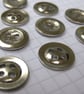 10 Small Silver Buttons