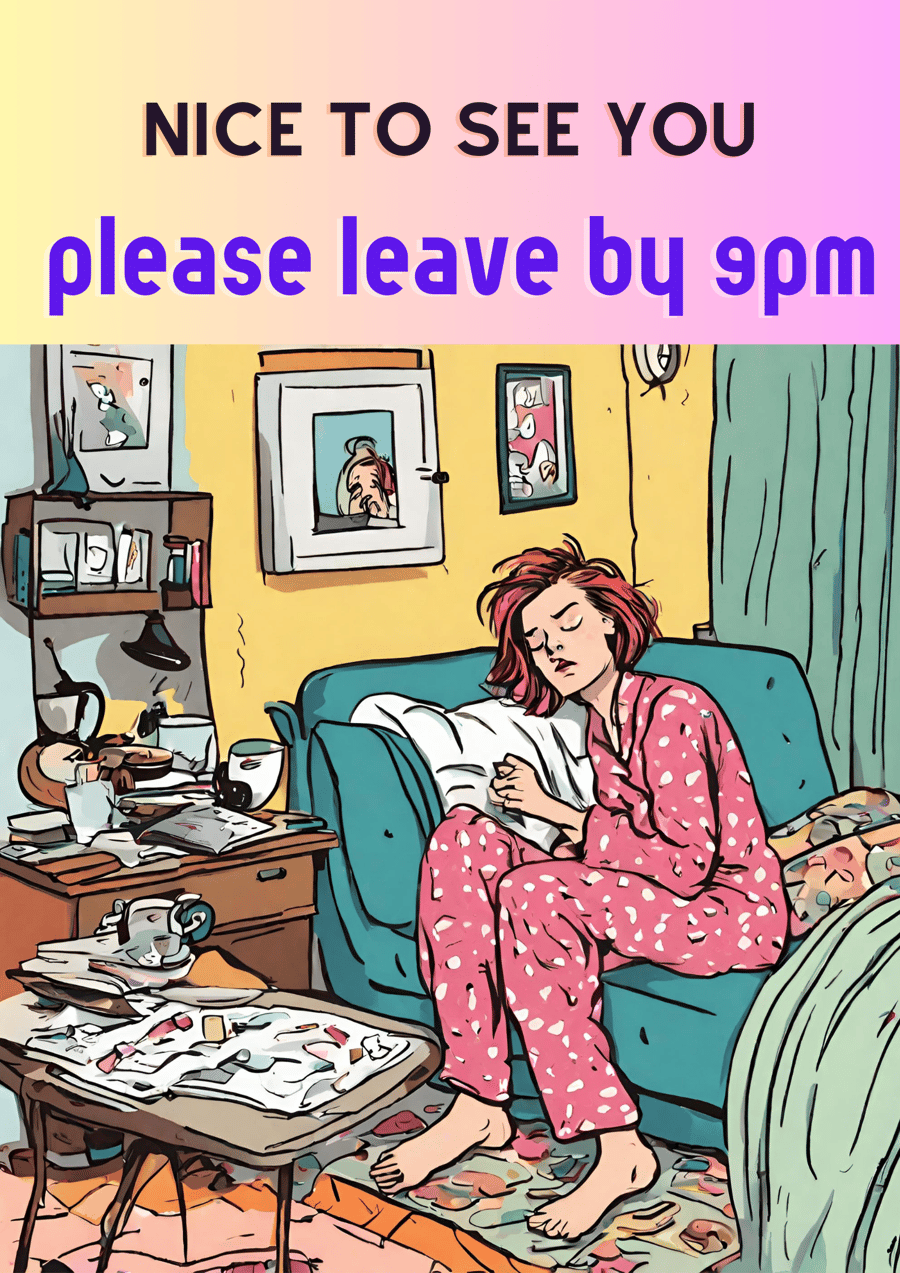 Funny wall art - Please leave by 9pm!