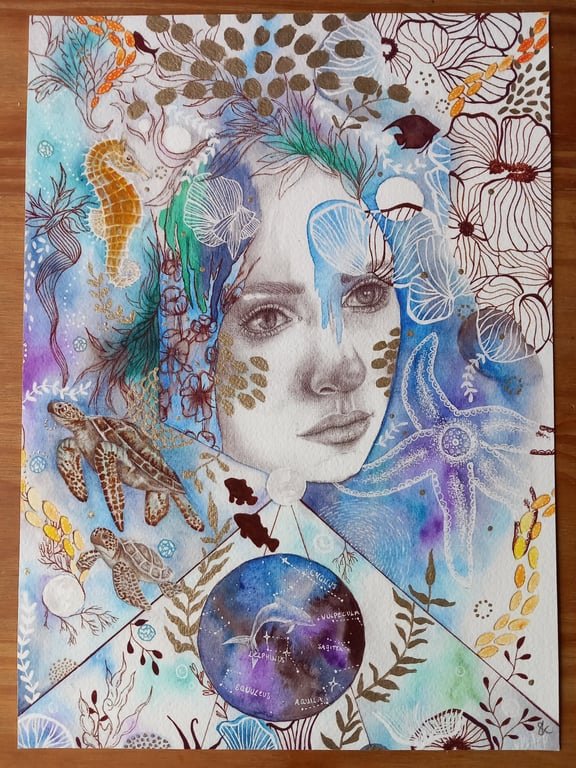 Amphitrite Goddess of the Sea Fine Art Giclée Print