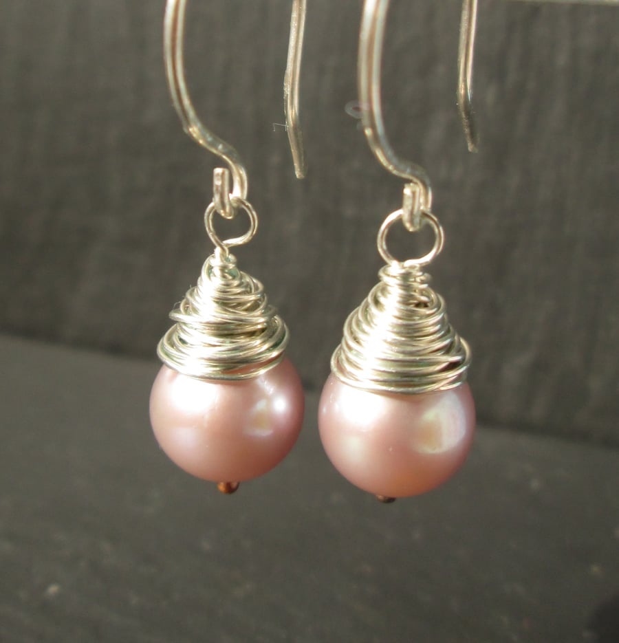 Pink Pearl Earrings