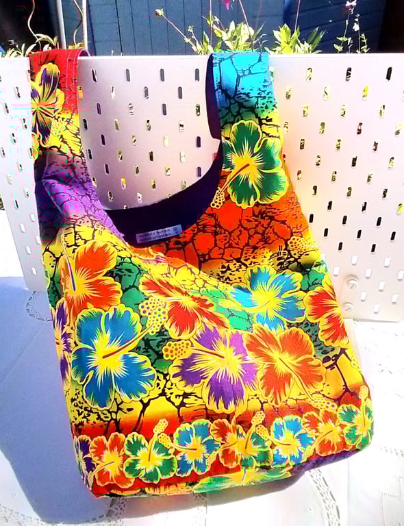 Boho sling bag, crossbody bag, fabric bag, 