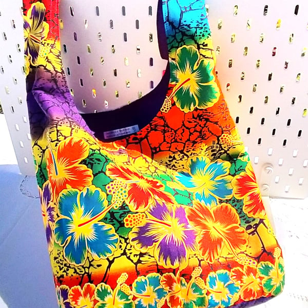 Boho sling bag, crossbody bag, fabric bag, 