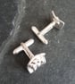 Square cufflinks, Recycled silver, Fathers day gift, Hallmarked mens jewellery - Image 7