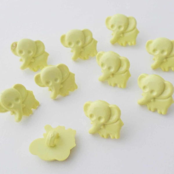 Yellow elephant baby buttons for knitting and crochet 15mm