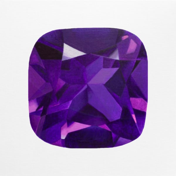 Fine Art Giclée Print Amethyst Gemstone February Birthstone Purple Jewel
