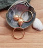 Peach Baroque Freshwater Pearls on 14k Gold Filled Hoops - Image 5