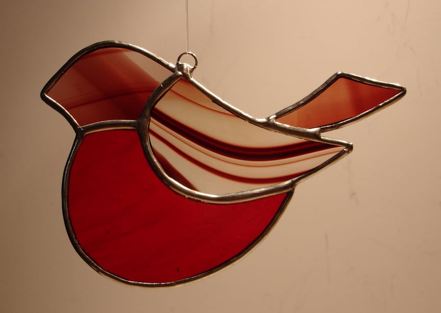 STAINED GLASS CHRISTMAS ROBIN