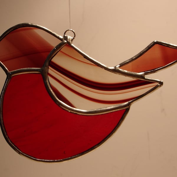 STAINED GLASS CHRISTMAS ROBIN