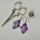 Tatted Purple Lace Earrings