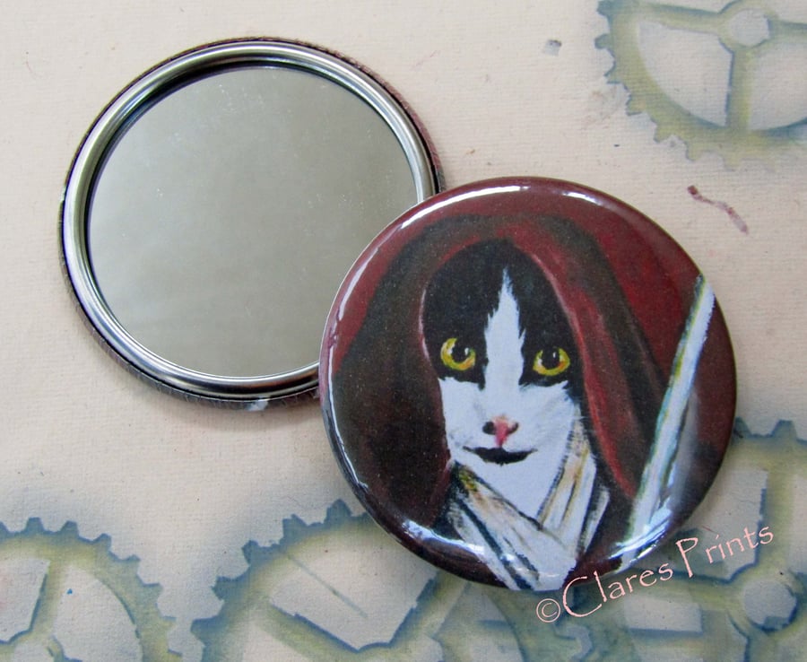 Jedi Cat Art 58mm Pocket Mirror Animal Cats Star Wars 