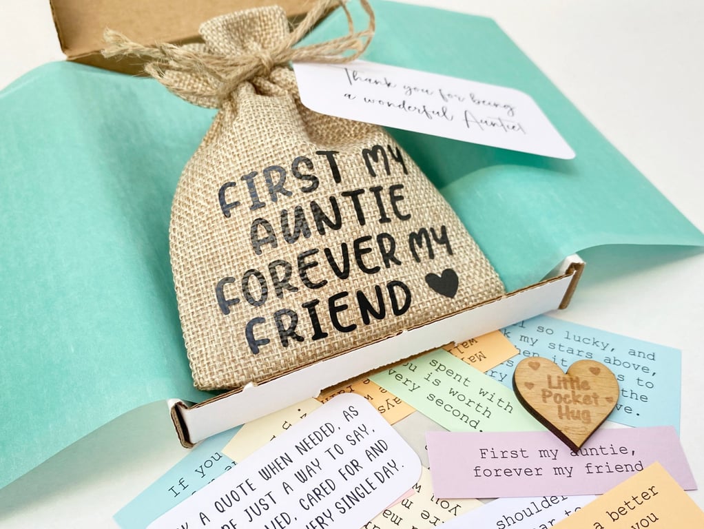Auntie Quote Keepsake Bag, 31 Quotes, Gifts Presents for Aunties, Aunts, Aunty