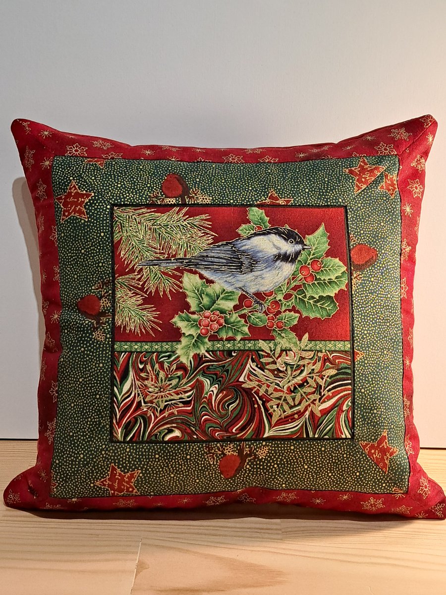 Christmas cushion,Tit bird C