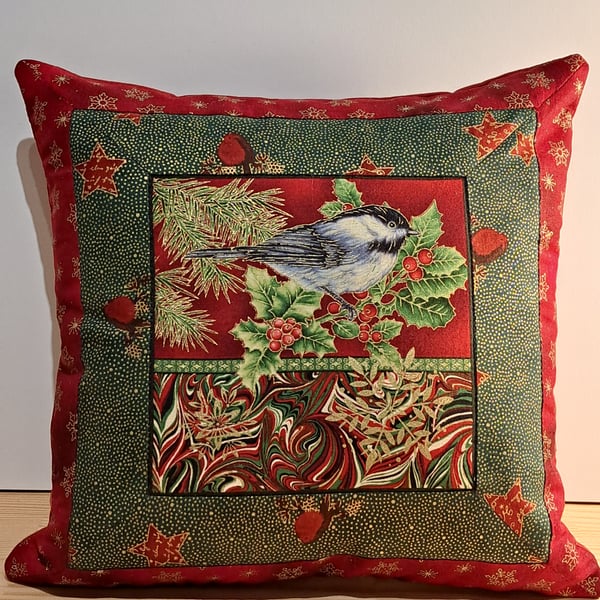 Christmas cushion,Tit bird C