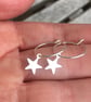 Sterling Silver Star Charm Hoop Earrings - Image 3