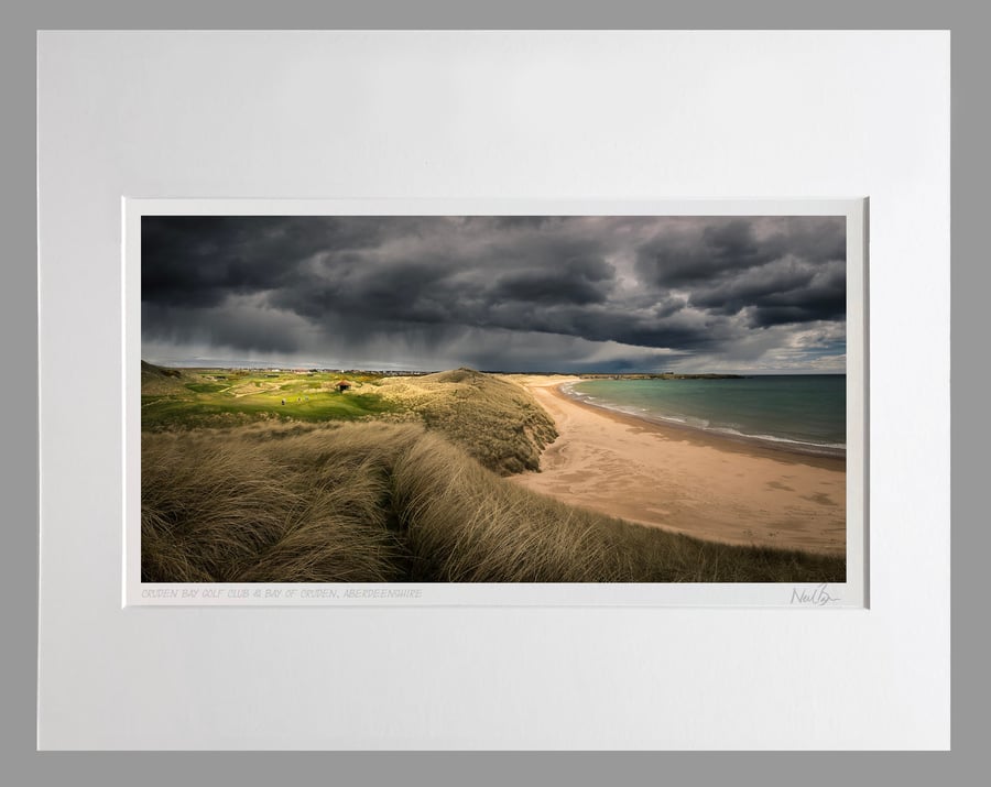 Cruden Bay Golf Club & Bay of Cruden, Aberdeenshire - A3(50x40cm) Unframed Print
