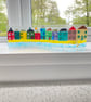 Fused glass colourful coastal houses stand up wave  - Image 3