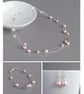 Long Blush Pearl & Silver Bar Drop Earrings - Simple Light Pink Dangle Earrings - Image 7