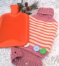 Small Hot Water Bottle and Striped Cover with Large Buttons, Child's Gift Ideas - Image 8