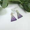 SECONDS SUNDAY - Christmas Earrings, Sterling Silver and Copper Purple & Blue