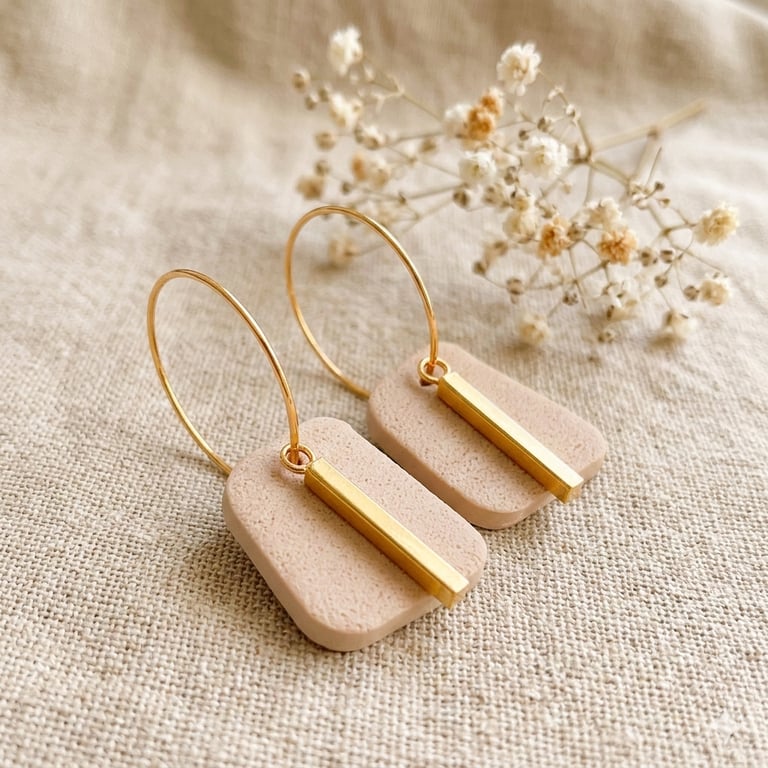 Modern Minimalist Earrings for Anniversary - 18k Gold Hoops
