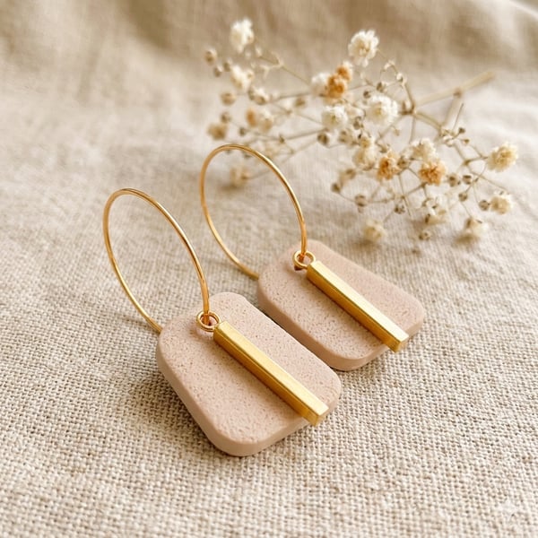 Modern Minimalist Earrings for Anniversary - 18k Gold Hoops