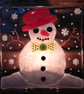 Handmade Fused Glass 'SnowMan' T Light Holder - Image 7