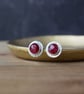Sterling Silver Ruby Stud Earrings – July Birthstone Fine Jewellery Gift for Her