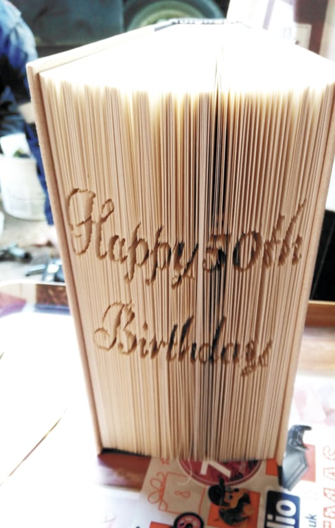 Happy 50th Birthday CUT & FOLD Book Folding Pattern - EMAILED PDF PATTERN