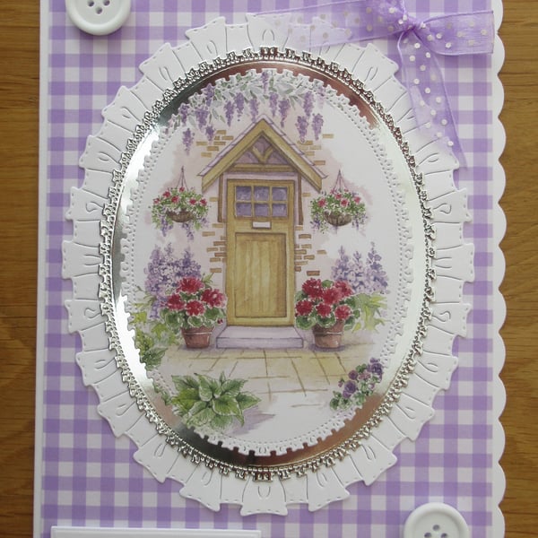 A5 Country Cottage Front Door - New Home Card