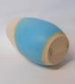 Vase Tulip shaped Satin Turquoise Blue wheel thrown stoneware ceramic. - Image 3