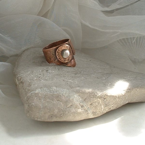 Adjustable Unisex Rustic Copper Viking Thumb Finger Ring